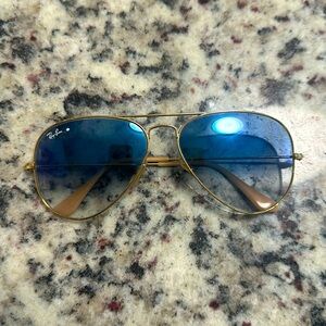 RayBan Sunglasses! Unisex Blue and Gold Aviators!